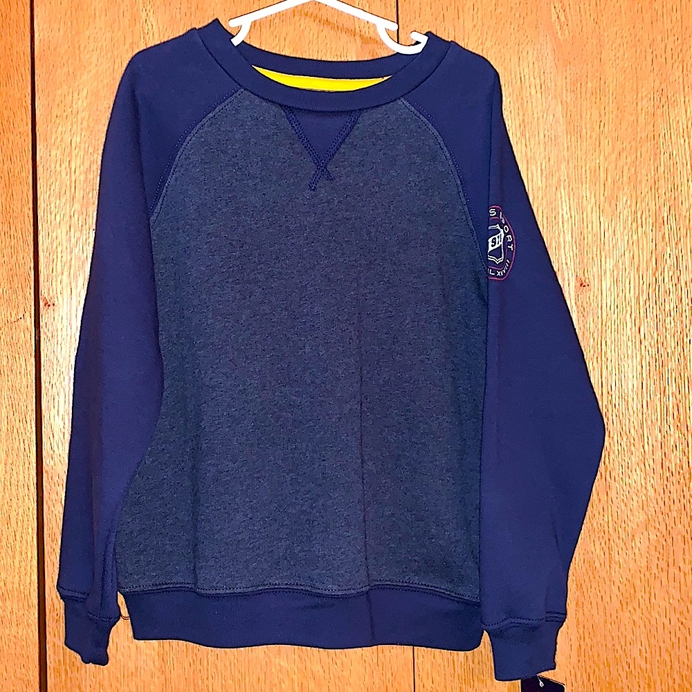 NEW NWT Chaps Ralph Lauren sport fleece soft navy blue sweatshirt size 6 boy’s